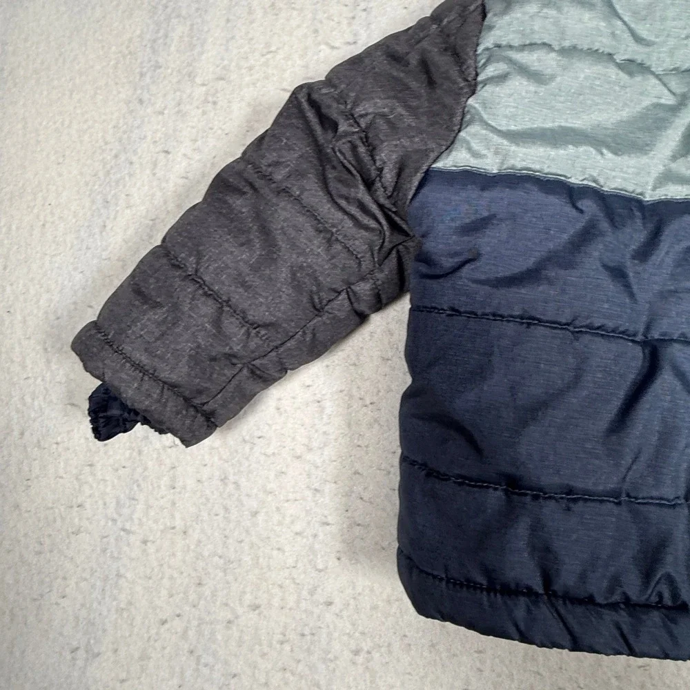 OshKosh Bgosh Toddler Boys Colorblock Puffer Jacket Grey Navy Blue 24M S/B217604